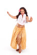 Young hula dancer dancing