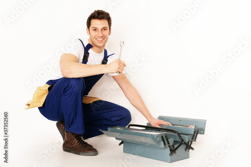 Foto: handwerker mit daumen hoch handwerker mit daumen hoch