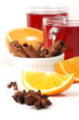 Mulled wine with oranges, cinnamon, anise and clove