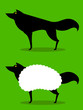 Vektor: Wolf In Sheeps Clothing idiom Wolf In Sheeps Clothing idiom