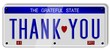 Thank you number plates