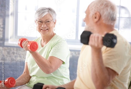 Photo: Vital senior couple in the gym Vital senior couple in the gym