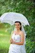 bride with umbrella