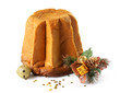 Pandoro su fondo bianco - Pandoro cake on white background