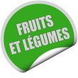 Sticker grün rund curl unten FRUITS ET LÉGUMES