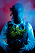 Man with a gas mask