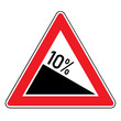 Verkehrsschild - Gefälle 10%