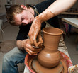 potter, creating an earthen jar on the circle potter, creating an earthen jar on the circle