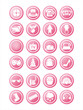set of 21 pink web signs