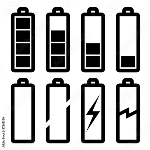 Vector: vector symbols of battery level vector symbols of battery level