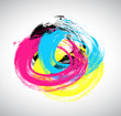 Rolled Paint Brush Strokes