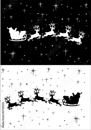 Vector: Santa Claus driving in a sledge Santa Claus driving in a sledge