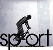 Abstract sketch of biker. Vector illustration