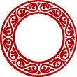 East-European decorative circle framework with abstract flowers