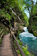 Vintgar gorge and wood path at Ble - Slovenia Vintgar gorge and wood path at Ble - Slovenia