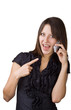 Foto: Cheerful woman said by mobile phone Cheerful woman said by mobile phone