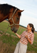 woman near horse