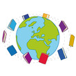 Vector: books around the world books around the world