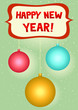 Happy new year greeting card - Christmas decorations