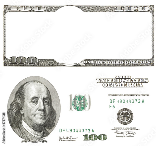 Photo: set of original detail dollars isolated on white background set of original detail dollars isolated on white background