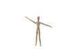 A Wooden Manikin Doll Exercising