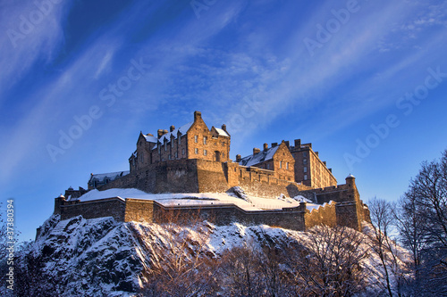 Photo: Edinburgh Castle In Winter Sunset Edinburgh Castle In Winter Sunset