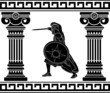 black warrior with with columns. third variant
