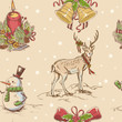 Creative seamless Christmas hand drawn texture