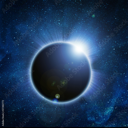 Illustration: .solar eclipse on a black background .solar eclipse on a black background