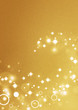 Gold background with circle light effects and shiny stars