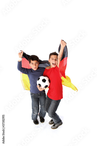 Foto: Junge Fußballfans Junge Fußballfans