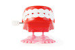 bright toy clockwork jaw with white teeth on pink legs bright toy clockwork jaw with white teeth on pink legs