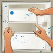 Hands holding banners, vector background. Hands holding banners, vector background.