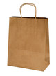 kraft shopping paper bag isolated on white
