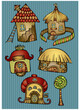 Set of cartoon vector fairytale houses Set of cartoon vector fairytale houses