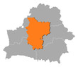 Map of Belarus, Minsk highlighted
