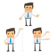 set of funny cartoon manager