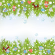 Christmas background, fir tree and ornaments