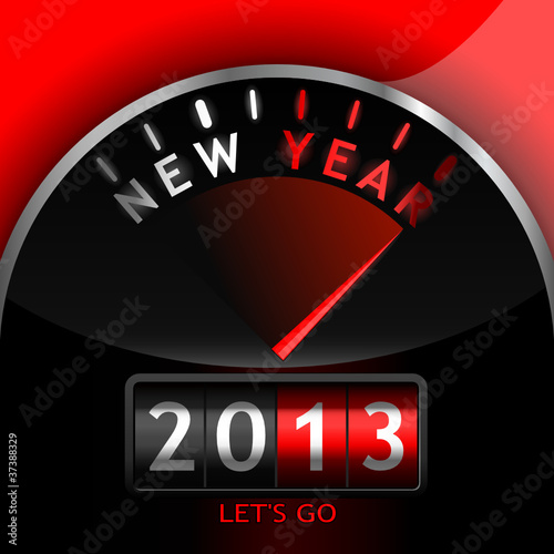 Vector: 2013 counter on the dashboard 2013 counter on the dashboard