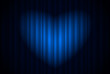 Stage with blue curtain and spotlight great, heart-shaped Stage with blue curtain and spotlight great, heart-shaped