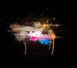 Isolated Striped Grunge Splashes Design