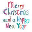 Merry Christmas and a Happy New Year lettering