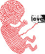 fetus made with love. vector illustration