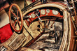Interior of an old car HDR
