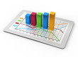 Illustration: Computer tablet with a bar graph Computer tablet with a bar graph