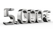 5000 Euro 3d Schrift chrom