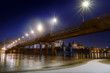 Malbork at night with bridge to the Marienburg Castle, Poland