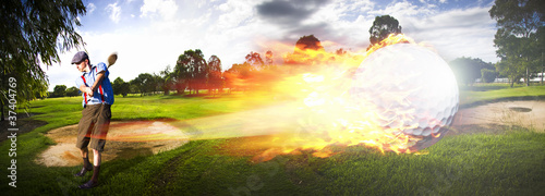 Photo: Golf Ball On Fire Golf Ball On Fire
