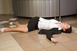 Lifeless businesswoman in a office
