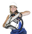 Foto: aggressive weird chain saw girl aggressive weird chain saw girl